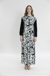 Önü Desenli Kolları Ve Arkası Düz Kumaş Bluz